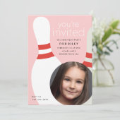 キッズフォトボーリング誕生日パーティー 招待状 (スタンド正面)