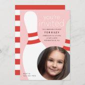 キッズフォトボーリング誕生日パーティー 招待状 (正面/裏面)