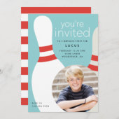 キッズフォトボーリング誕生日パーティー 招待状 (正面/裏面)