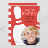 キッズフォトボーリング誕生日パーティー 招待状 (正面/裏面)