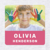 キッズフォトモダンシンプルーガーリーピンクウェアのラベル ラベル (デザイン2)