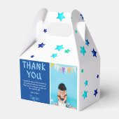 キッズフォトモダン誕生日 | Blue Thank フェイバーボックス (裏面サイド)