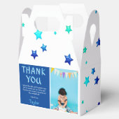 キッズフォトモダン誕生日 | Blue Thank フェイバーボックス (オープン)