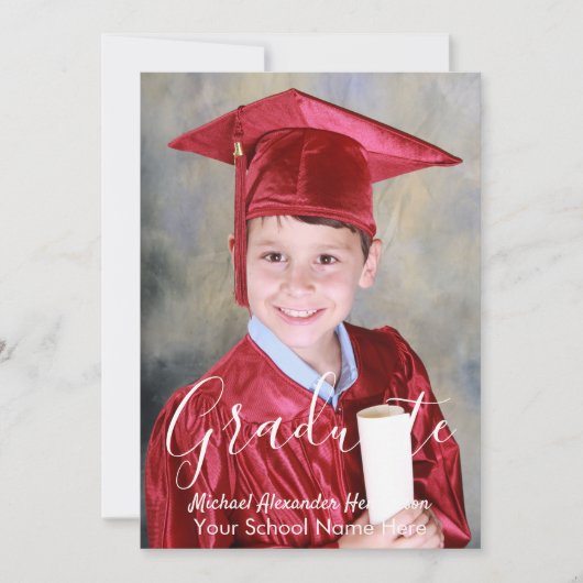 キッズフォト卒業発表 招待状 (正面)