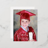 キッズフォト卒業 箔招待状ポストカード (正面/裏面)