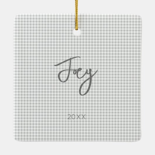 キッズフォト名年グレージンガム年間おもしろい セラミックオーナメント (裏面)
