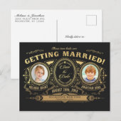 キッズフォト日付を保存はがきゴールドフォイル 案内ポストカード (正面/裏面)