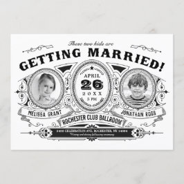 キッズフォト結婚式招待状|ヴィンテージレトロ 招待状