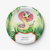 キッズフォレストスネーク誕生日 ペーパープレート (正面)