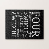 キッズフォー誕生日少年、4歳の誕生日少年 ジグソーパズル (横)