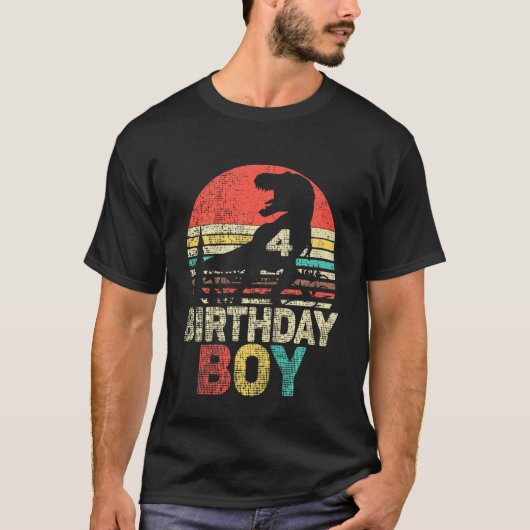 キッズフォー誕生日4歳レックス4歳B Tシャツ (正面)