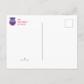 キッズフクロウ誕生日パーティーかわいい動物カスタムの写真 インビテーションポストカード (裏面)