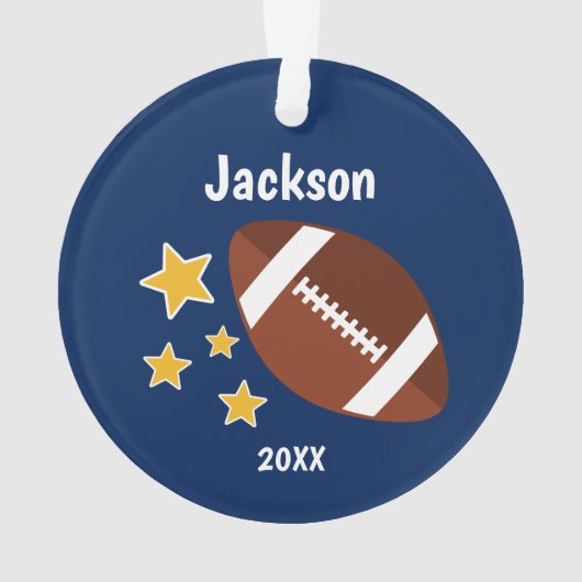 キッズフットボールパーソナライズされたスター オーナメント (裏面)