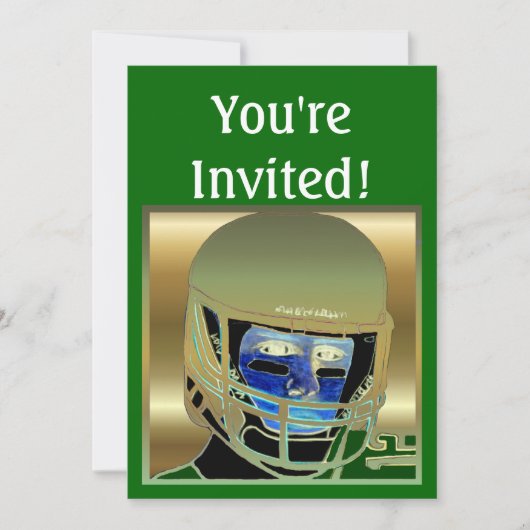 キッズフットボール誕生日パーティー招待カード 招待状 (正面)