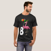 キッズフラミンゴ誕生日8フラミンゴテーマ8番目の誕生日 Tシャツ (正面フル)