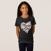 キッズフラワーガールハート花嫁結婚シャツ Tシャツ (正面フル)