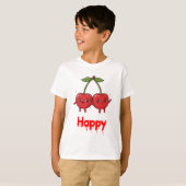 キッズフルーツかわいいさくらんぼ友達。 Tシャツ (正面フル)