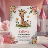 キッズフローラキラフジャングル1st誕生日パーティー 招待状