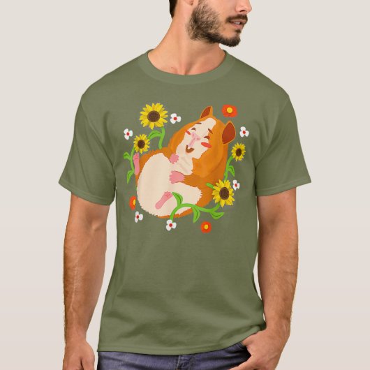 キッズフローラハムスター服花服装女性 Tシャツ (正面)