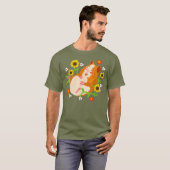 キッズフローラハムスター服花服装女性 Tシャツ (正面フル)