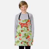 キッズフローラパーソナライズされたエプロン、調理師ベーキングBBQ エプロン (着用した状態)