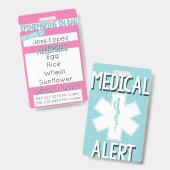 キッズフードアレルギー医療アラートラベル – バッジ (正面＆裏面)