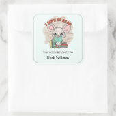キッズブックマウスパーソナライズされた蔵書票 スクエアシール (バッグ)