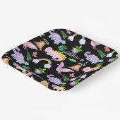 キッズブラックおもしろい恐竜レインボーウォーターカラージャングル ペーパープレート (傾斜あり)