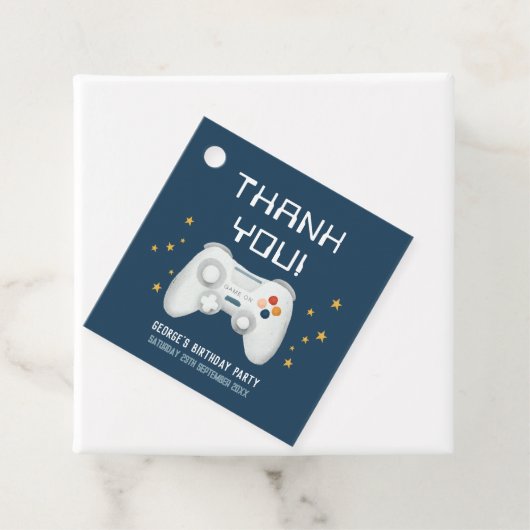 キッズブルークールゲームサンキューボーイズ誕生日 フェイバータグ (インサイチュ)