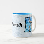 キッズブルーコアラモノグラムレターK ツートーンマグカップ (正面右)