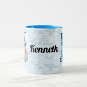 キッズブルーコアラモノグラムレターK ツートーンマグカップ (中央)