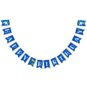 キッズブルーシャークフィンタスティック誕生日 バンティングフラッグ (全)