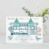 キッズブルーソフト遊誕生日パーティの招待 招待状 (スタンド正面)