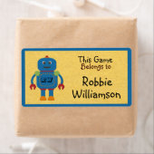 キッズブルーパーソナライズされたロボット玩具ステッカー ラベル (インサイチュ)