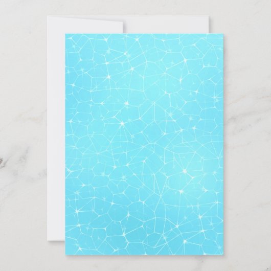 キッズブループールパーティーユニコーン誕生日招待状 招待状 (裏面)