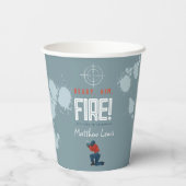 キッズブルーペイントボールボーイズクールバースデーパーティー 紙コップ (裏面)