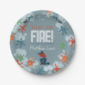 キッズブルーペイントボールボーイズ誕生日パーティー ペーパープレート (正面)