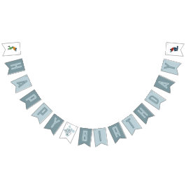 キッズブルーモダンパントボールボーイズ誕生日 バンティングフラッグ