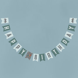 キッズブルーモダンレーシングカーボーイズ誕生日 バンティングフラッグ