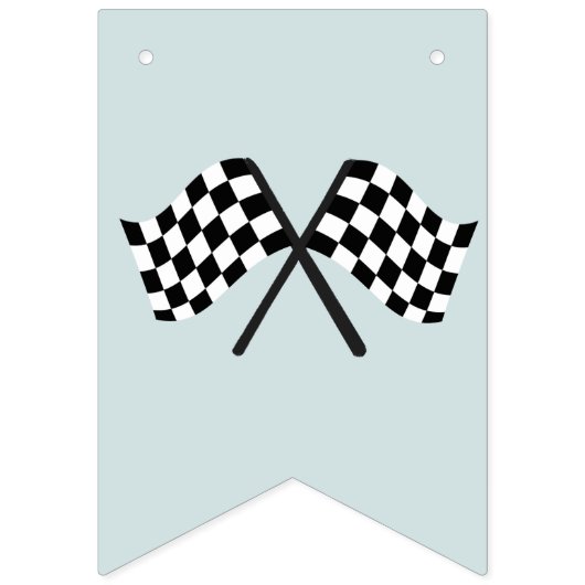 キッズブルーモダンレーシングカーボーイズ誕生日 バンティングフラッグ (第1の旗)