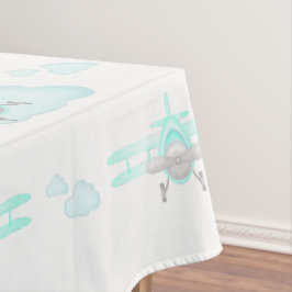 キッズブルー航空飛んでいる誕生日 テーブルクロス