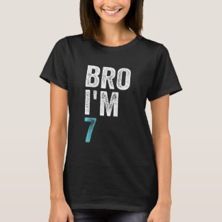キッズブロ私は7、7歳の女の子と男の子の7番目のBir Tシャツ
