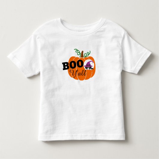 キッズブーオールかわいいハロウィーンブラックキャットカボチャ トドラーTシャツ (正面)