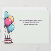 キッズプカラフルグテーマ誕生日 招待状 (裏面)