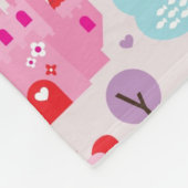 キッズプリンセスキャッスルとユニコーン フリースブランケット (角)