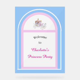 キッズプリンセス誕生日パーティー歓迎サイン アクリルサイン