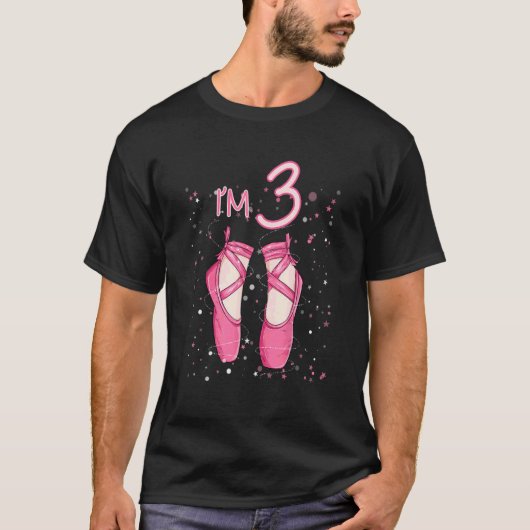 キッズプリンセス3歳の誕生日I'm 3歳のバレリ Tシャツ (正面)