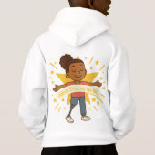 キッズプルオーバーのように輝くことができるフード付きスウェットシャツ (裏面)