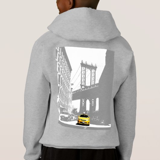 キッズプルオーバーフード付両面プリントニューヨーク (裏面)