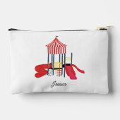 キッズプレカラフルーグラウンド名前をカスタムする学校 アクセサリーポーチ (裏面)